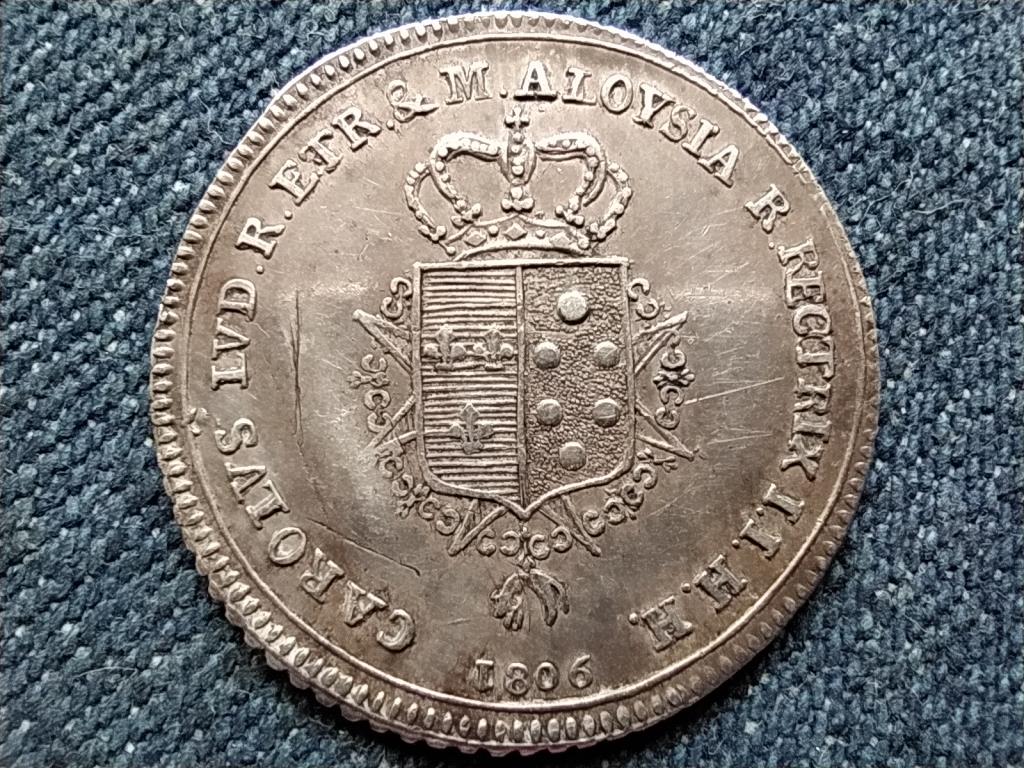 Toszkána (Olasz államok) II. Károly Lajos / Maria Luisa (1803-1807) .920 ezüst 1 Líra