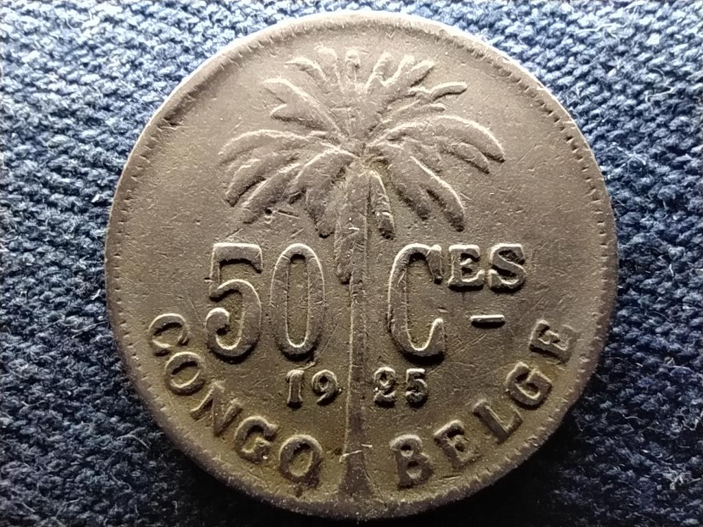 Kongó Belga Kongó I. Albert (1909-1934) 50 cent francia felirat