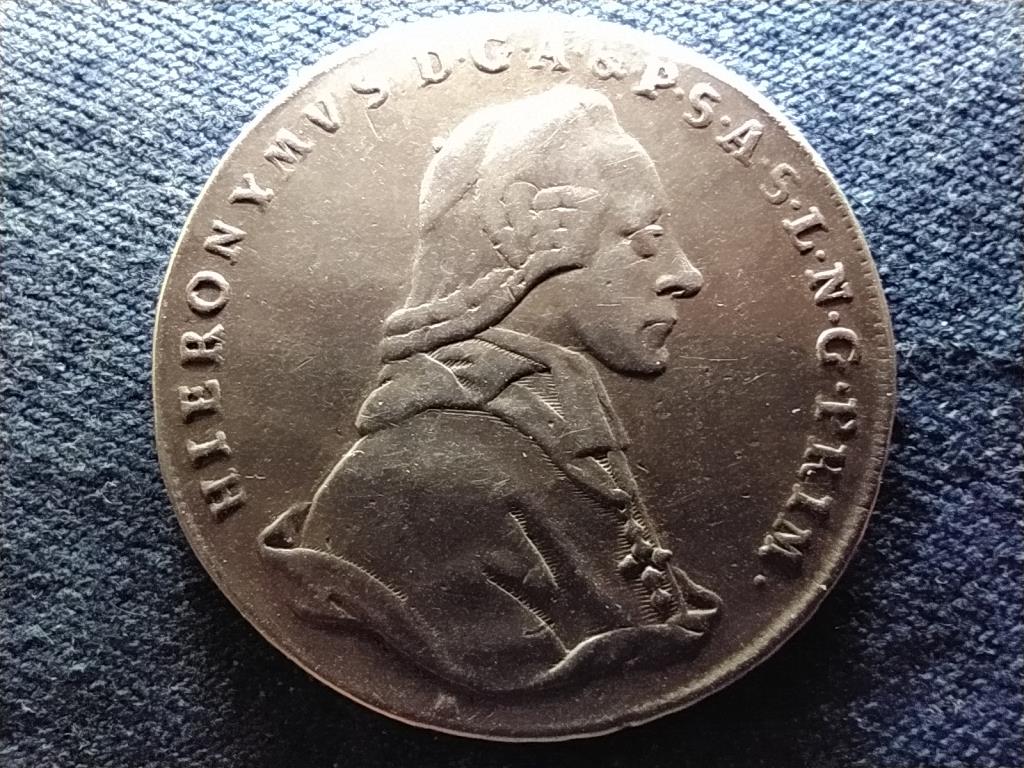 Ausztria Salzburgi Püspökség Hieronymus von Colloredo (1772-1803) .833 ezüst 1 Tallér