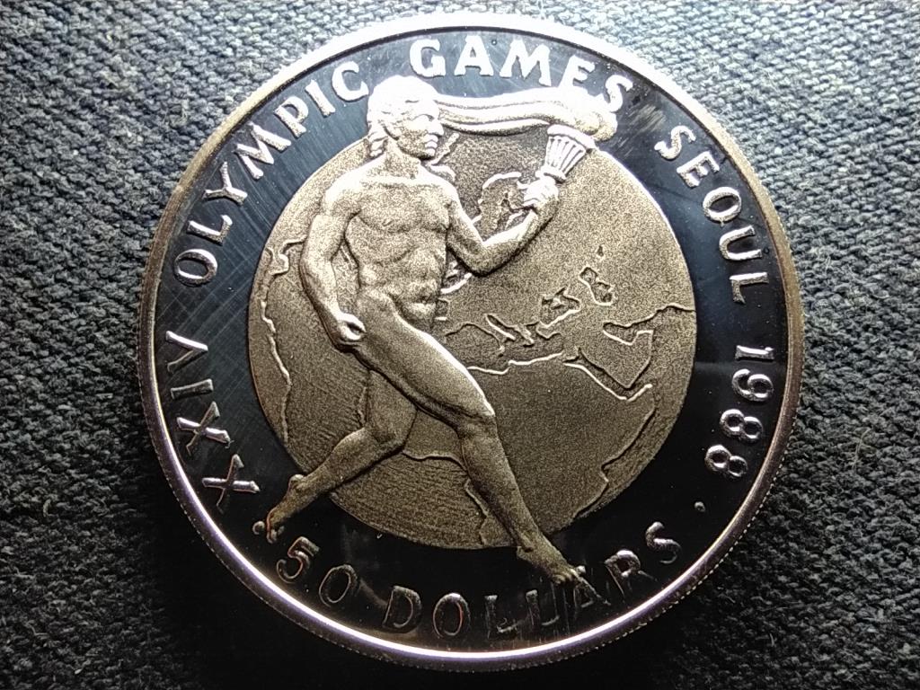Cook-szigetek Nyári Olimpiai Játékok 1988 Szöul .925 ezüst 50 Dollár