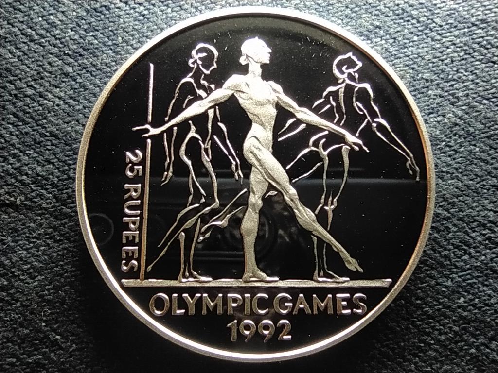Seychelle-szigetek Nyári Olimpia 1992 Barcelona Gimnasztika .925 ezüst 25 rúpia