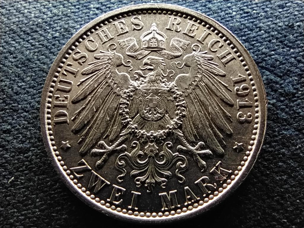 Poroszország II. Vilmos király uralkodása .900 ezüst 2 márka