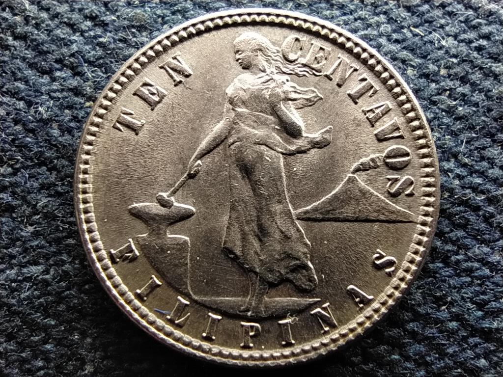 Fülöp-szigetek Nemzetközösség (1935-1946) .750 ezüst 10 centavo
