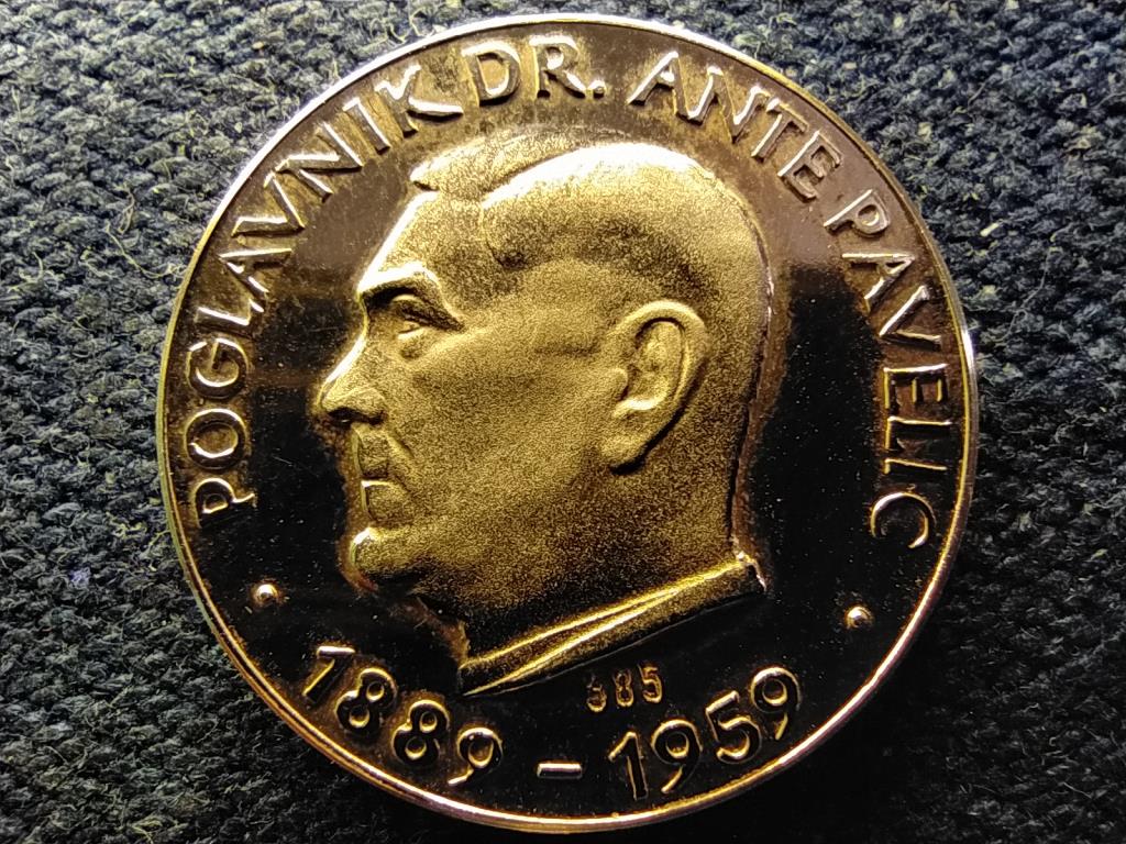 Horvátország Dr. Ante Pavelic arany 250 kuna 5g fantáziaveret