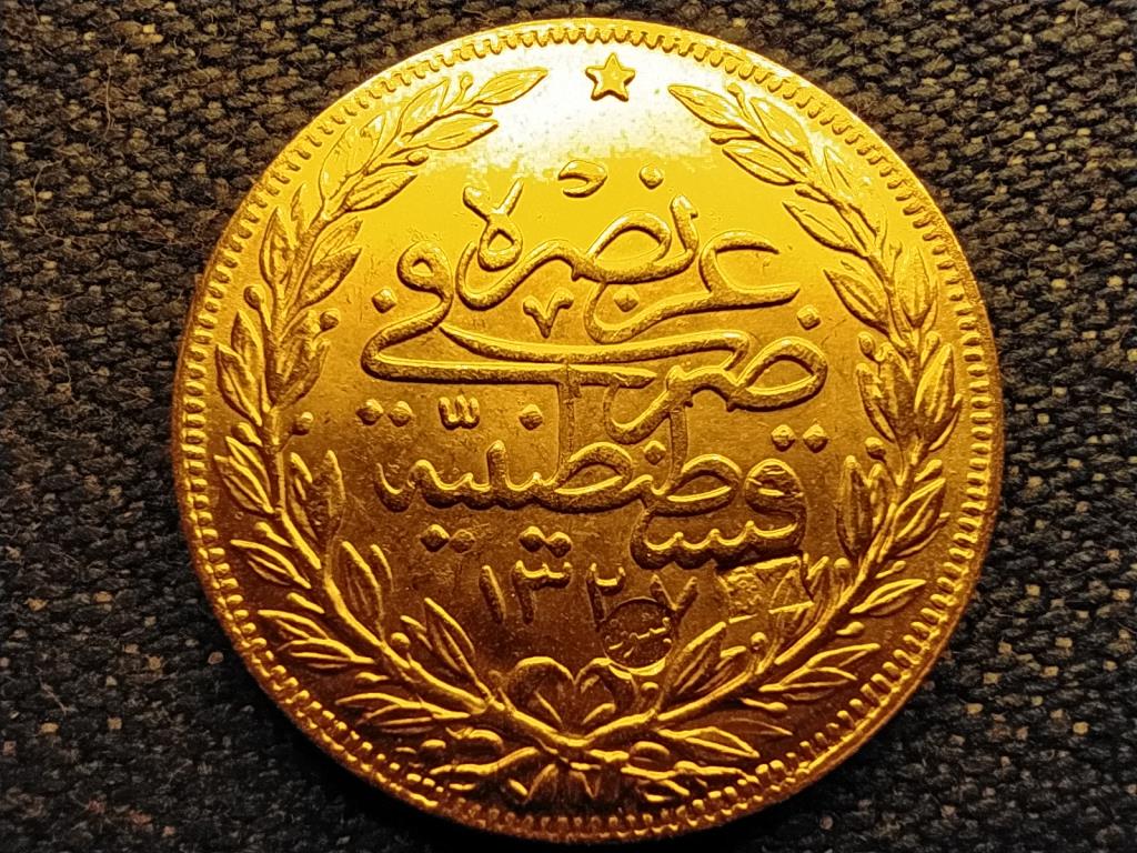 Oszmán Birodalom V. Mehmed (1909-1918) .917 arany 100 kurus 7,216g