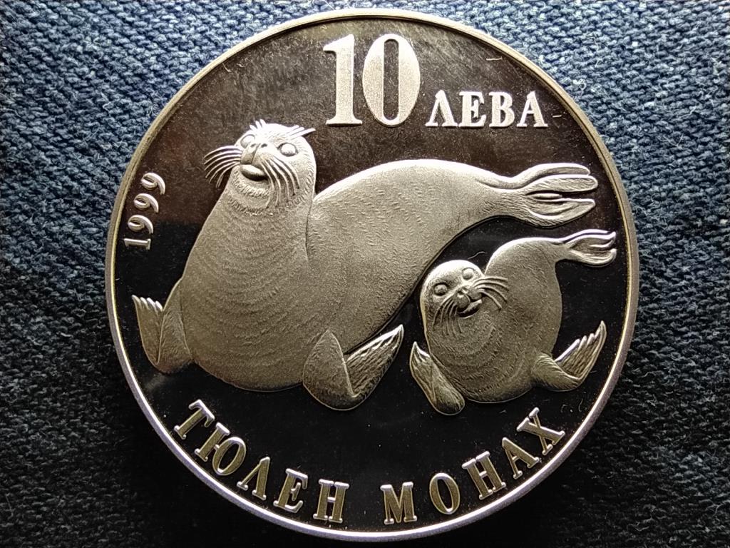 Bulgária Veszélyeztett Vadvilág Oroszlánfóka .925 ezüst 10 Leva