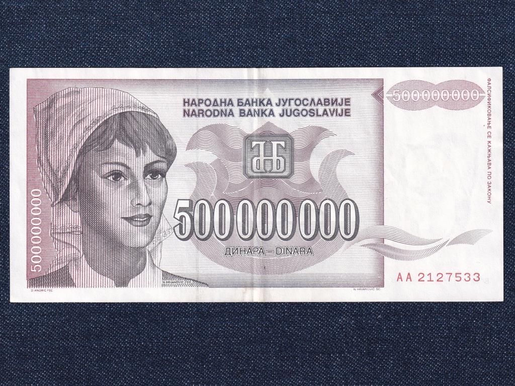 Jugoszlávia 500 millióDínár bankjegy