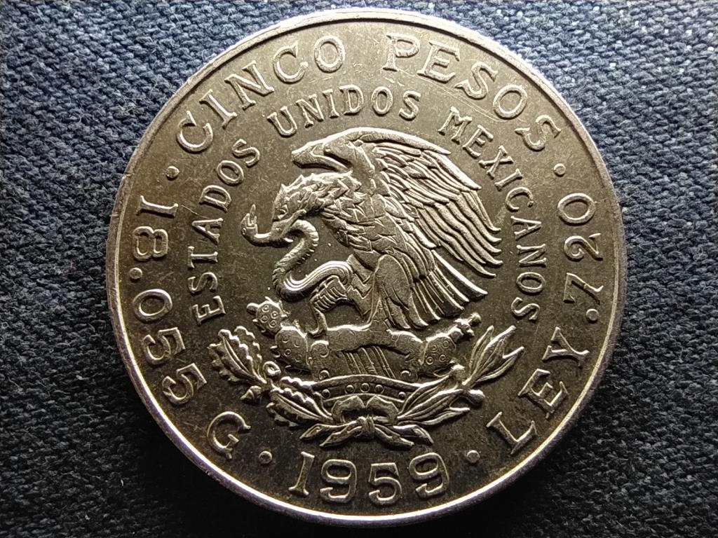 Mexikó Ano de Carranza .720 ezüst 5 Pezó