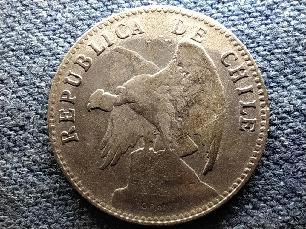 Chile Köztársaság (1818-) .400 ezüst 20 centavo