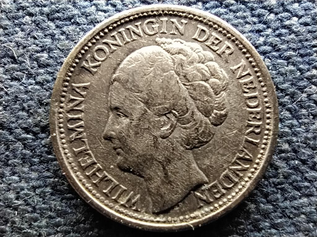 Holland Antillák I. Vilma (1890-1948) .640 ezüst 1/10 gulden