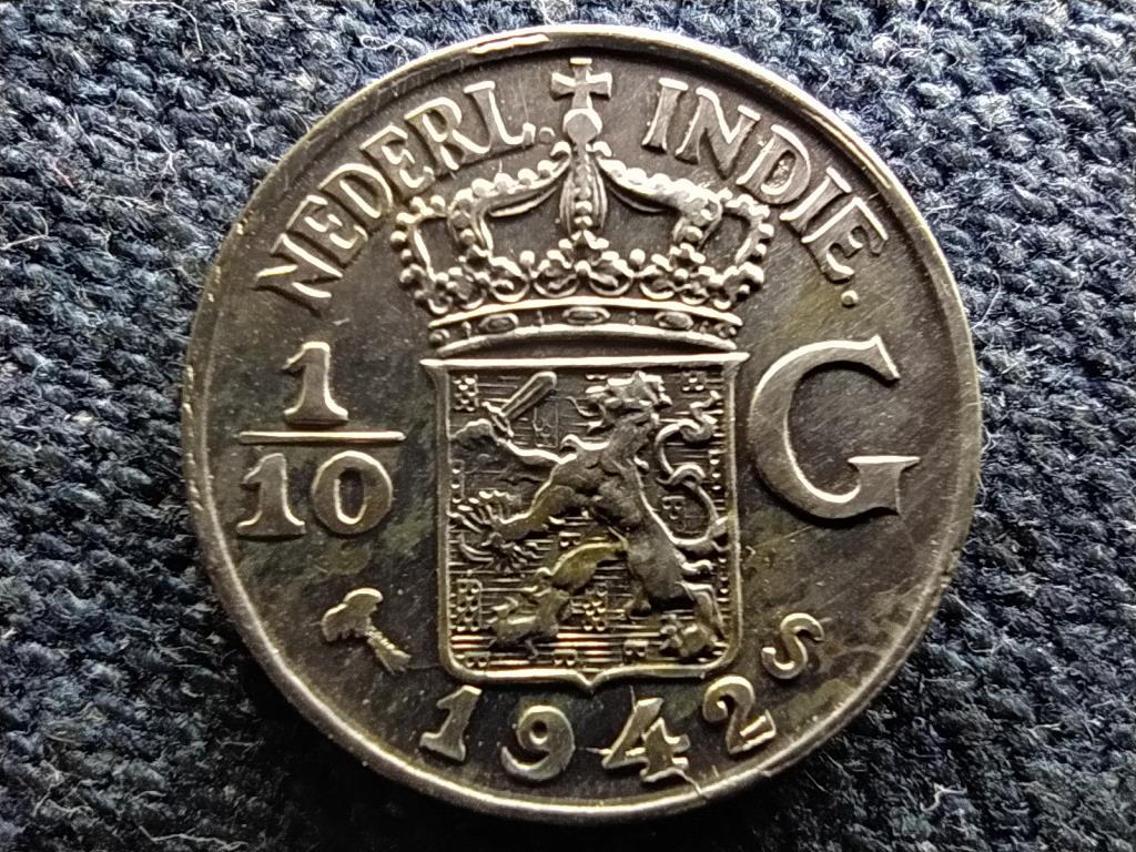 Holland Kelet India Vilma (1890-1948) .720 ezüst 1/10 gulden