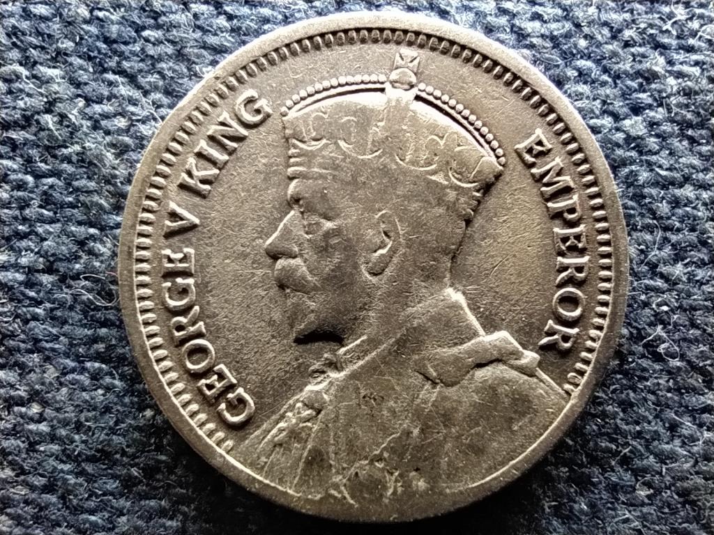 Új-Zéland V. György .500 ezüst 3 Pence