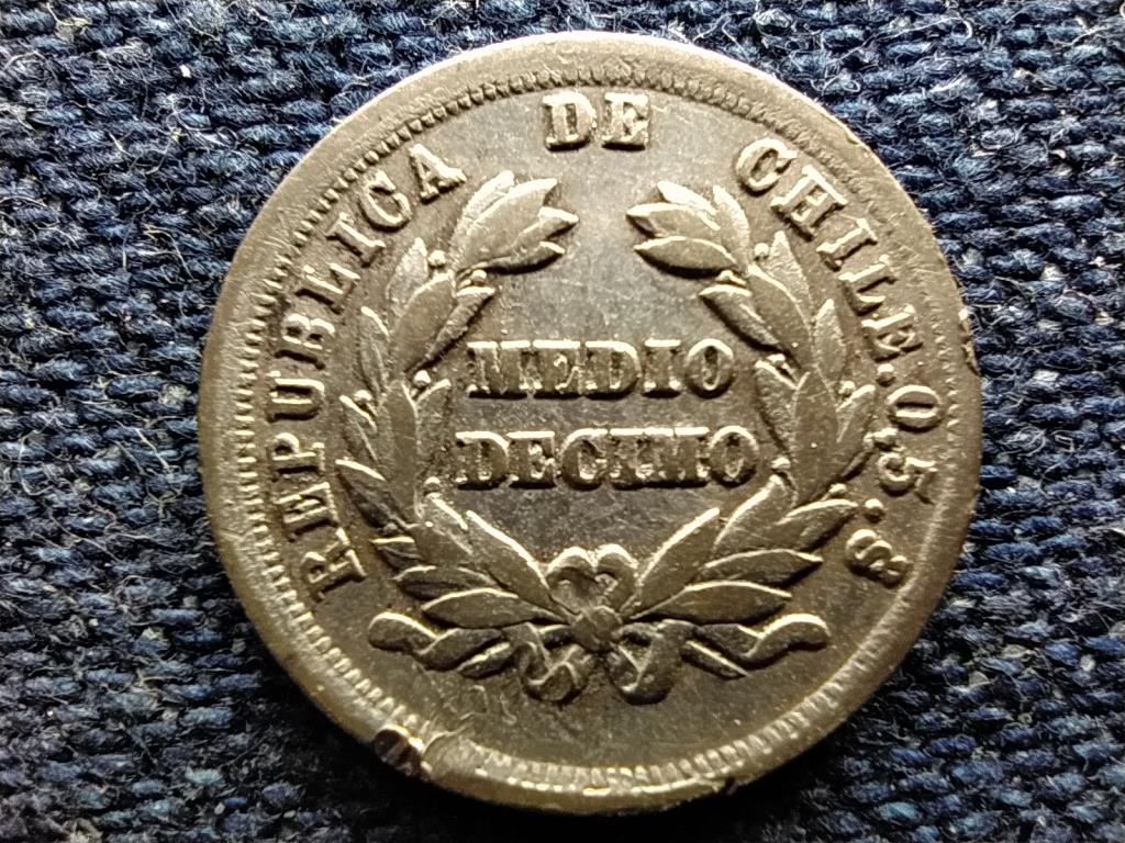 Chile Köztársaság (1818-) .500 ezüst 1/2 decimo