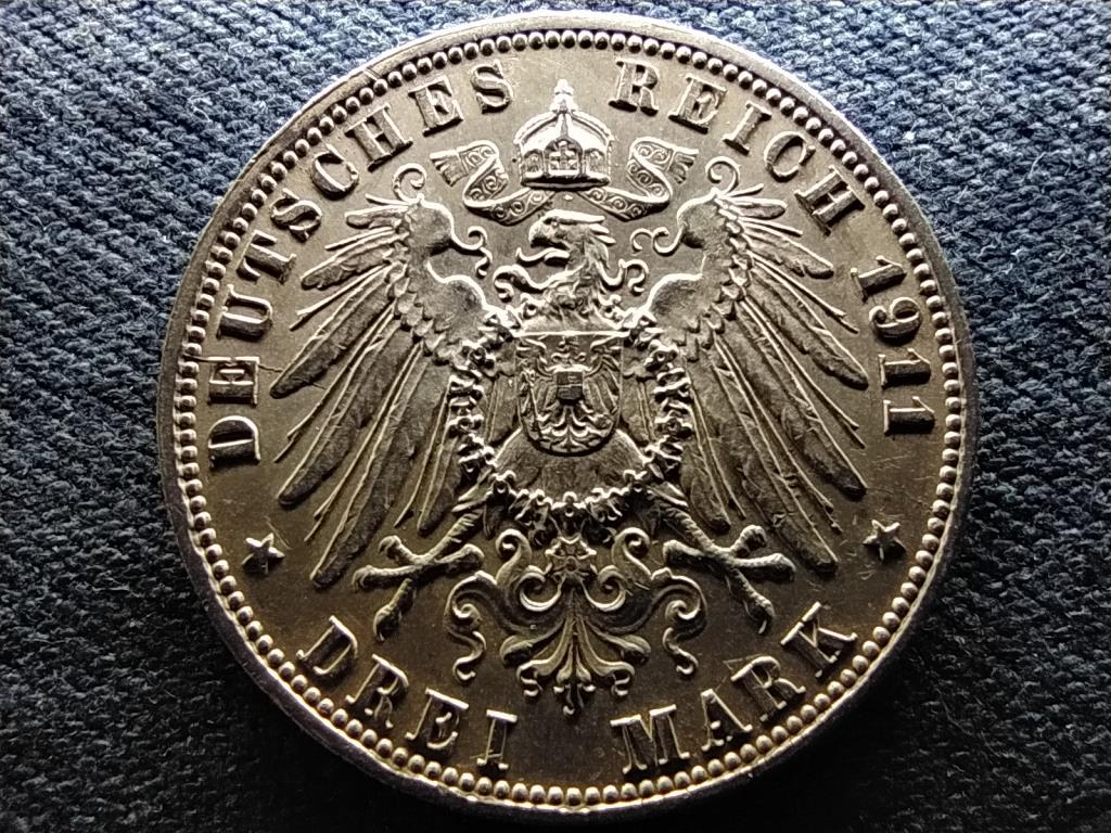 Szabad Hanzaváros Hamburg (1324-1922) .900 ezüst 3 márka