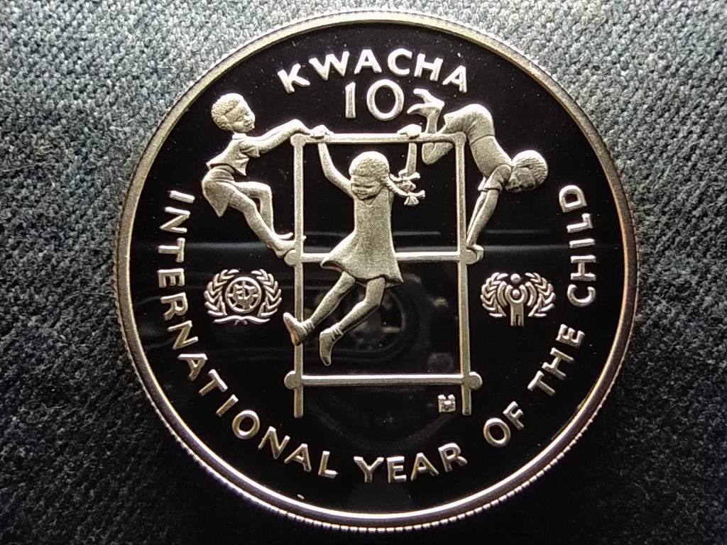 Zambia Gyermekek Nemzetközi Éve .925 ezüst 10 Kwacha