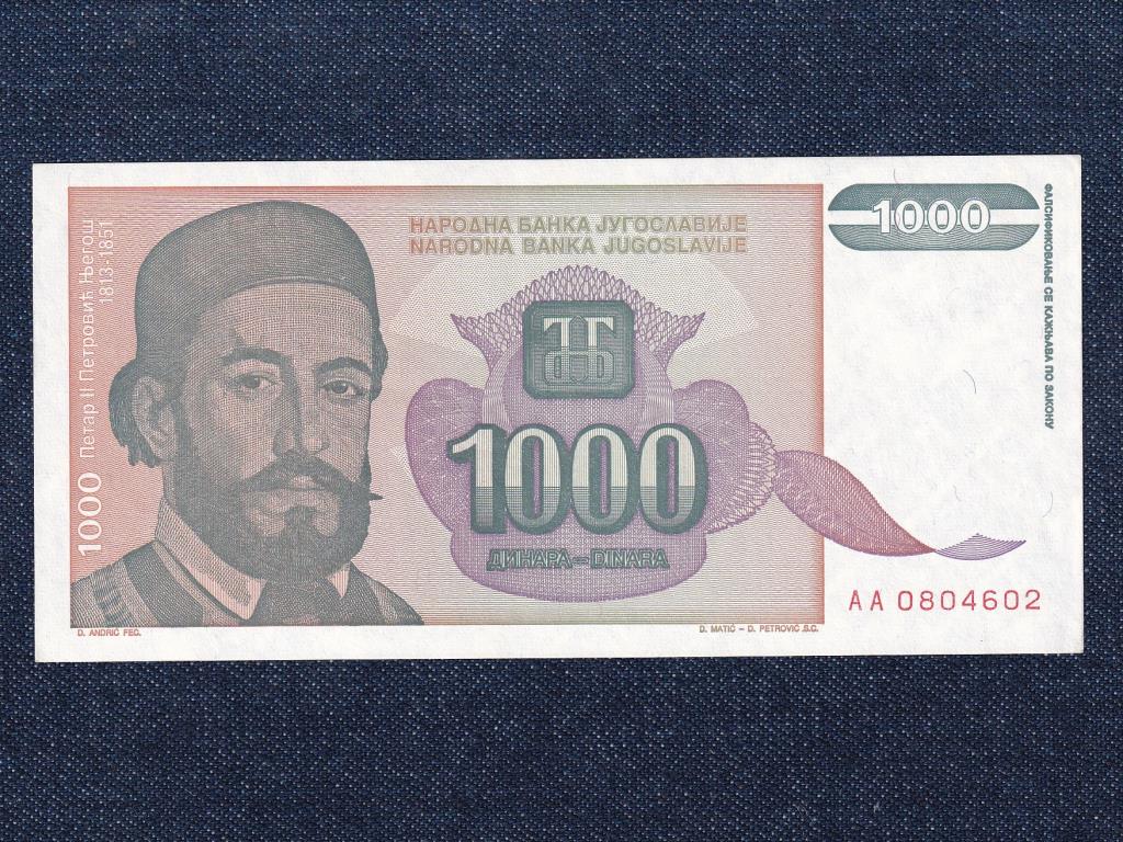 Jugoszlávia 1000 Dínár bankjegy