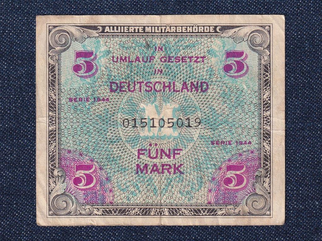 Németország II. VH megszállt német terület 5 Márka bankjegy