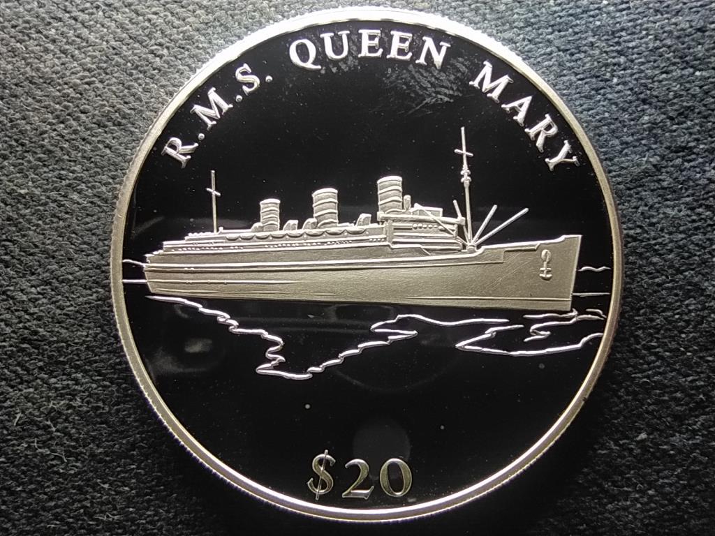 Libéria R.M.S. Queen Mary .999 ezüst 20 Dollár