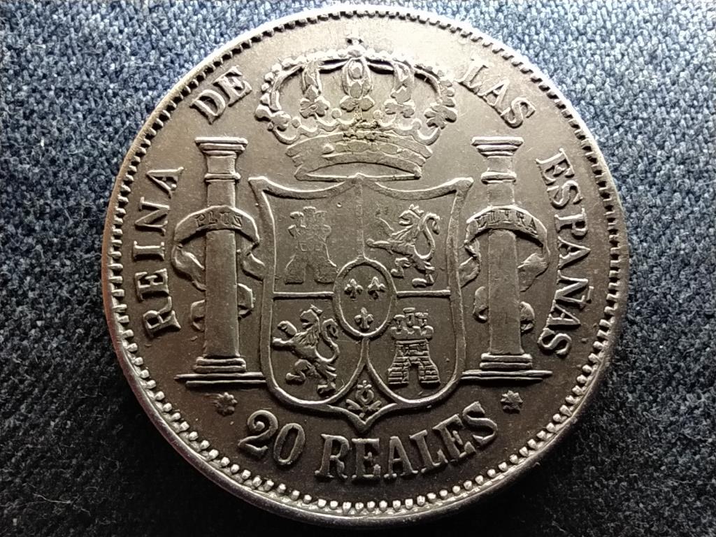Spanyolország II. Izabella (1833-1868) .900 ezüst 20 Reál