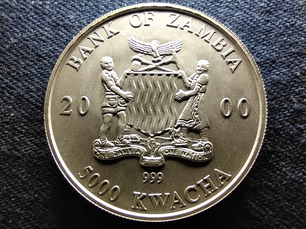 Zambia Köztársaság (1964-) .999 Ezüst 5000 Kwacha 