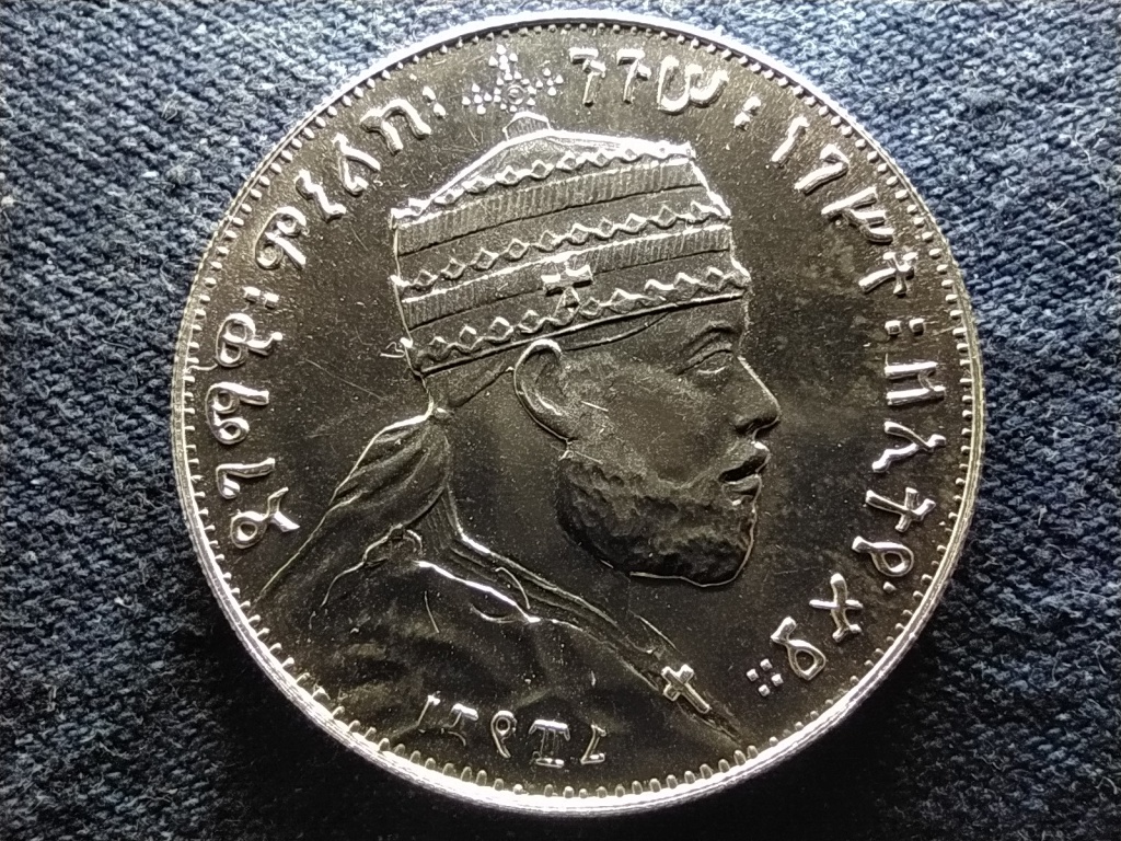 Etiópia II. Menelik (1889-1913) .835 Ezüst 1/8 Birr 