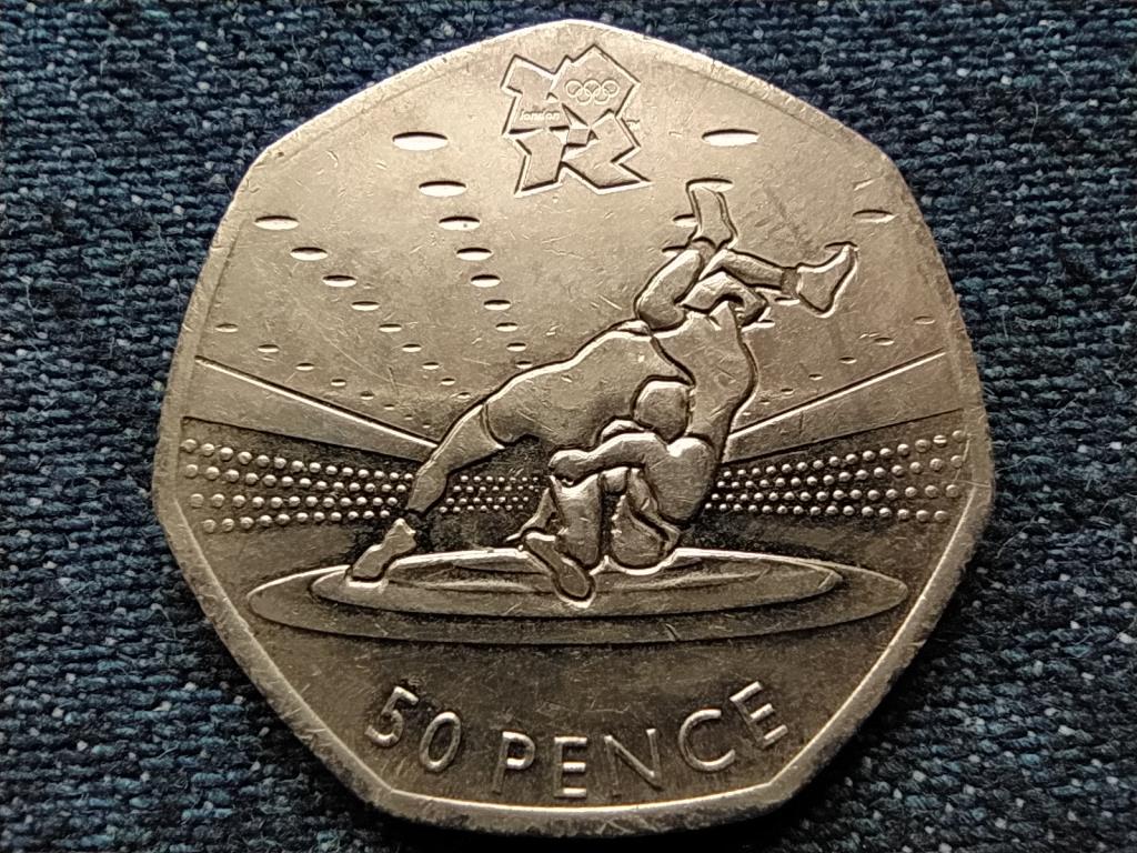 Anglia XXX. Nyári Olimpia London Birkózás 50 Penny 