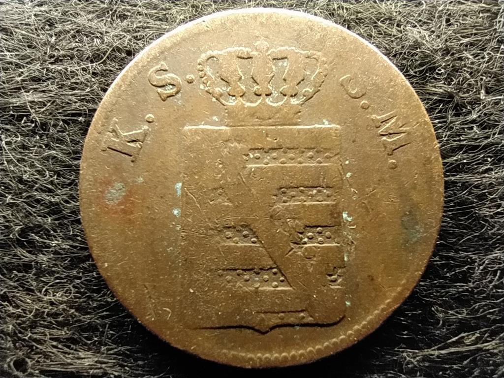 Német Államok Szász Királyság II. Frigyes Ágost (1836-1854) 2 Pfennig 