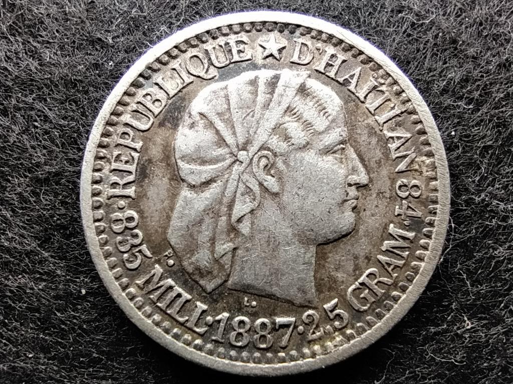 Haiti Első Köztársaság (1859-1957) .835 Ezüst 10 Centimes