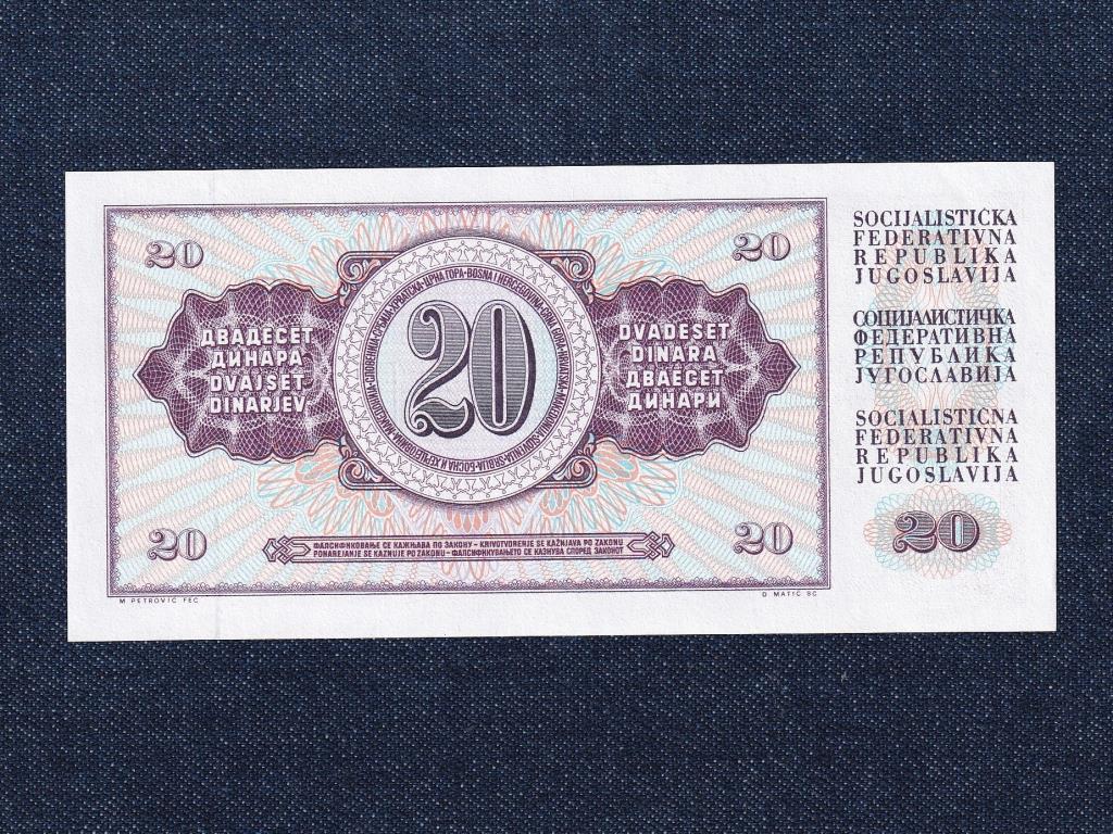 Jugoszlávia 20 Dínár bankjegy
