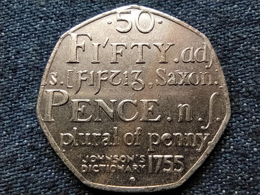 Anglia Az első angol lexikon Johnson szótára 50 Penny