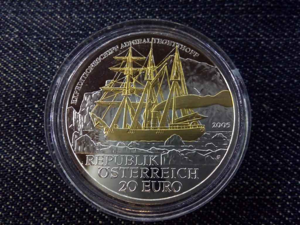 Ausztria Admiral Tegetthoff .900 ezüst 20 Euro