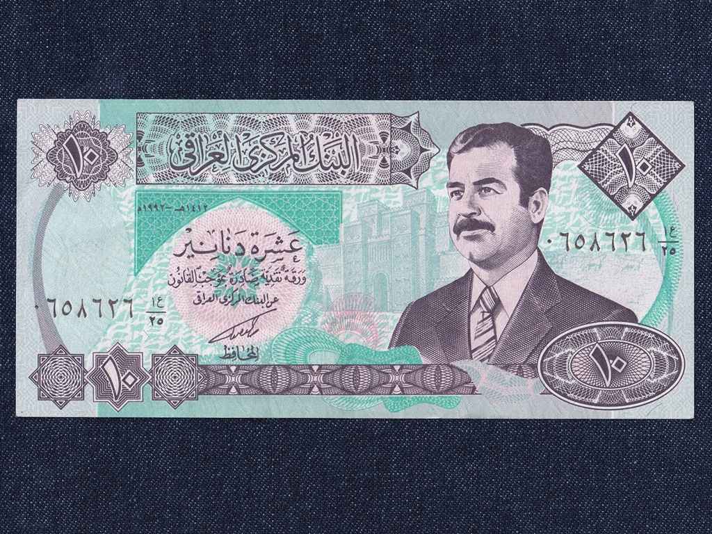 Irak Saddam Hussein 10 Dínár bankjegy