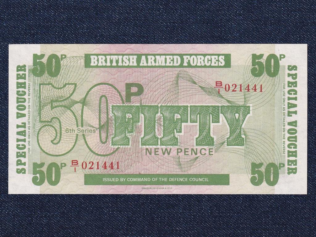 Anglia A brit fegyveres erők bankjegyei 50 New Pence bankjegy