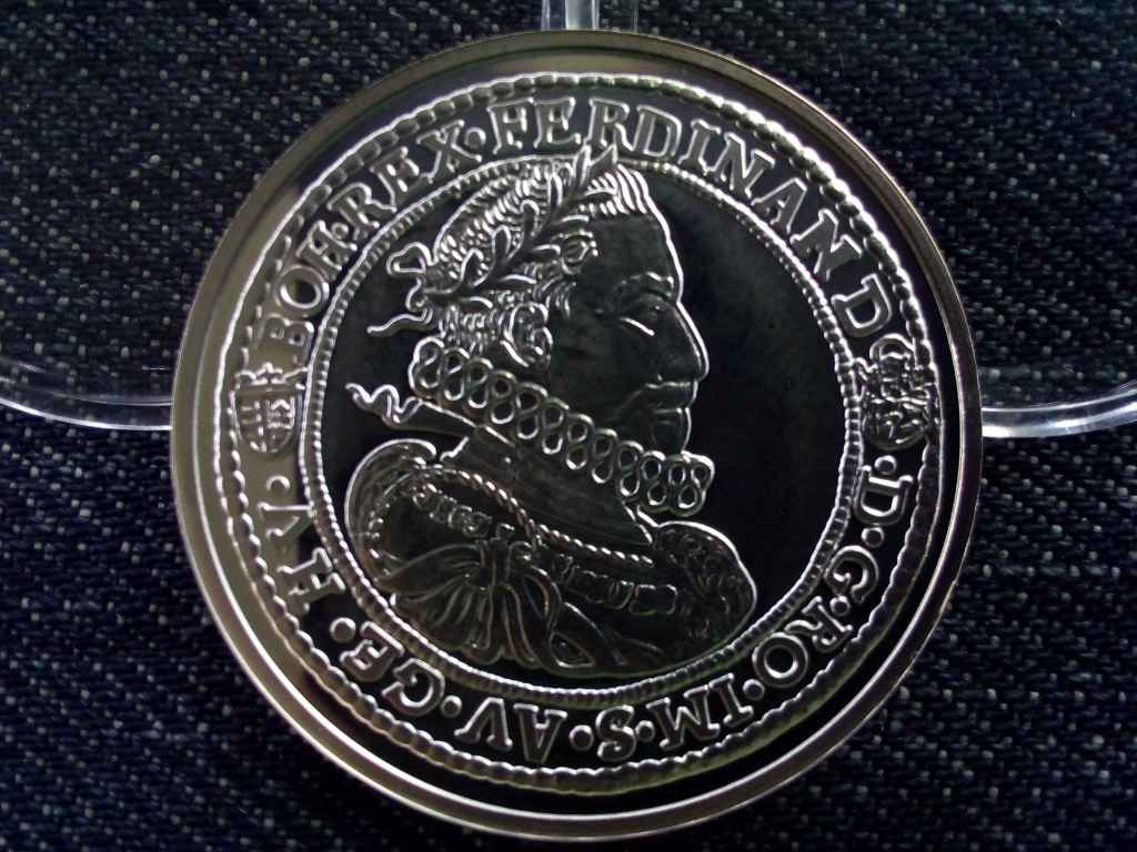 Történelmi féltallérok utánveretben II. Ferdinánd féltallérja 1623 .999 ezüst