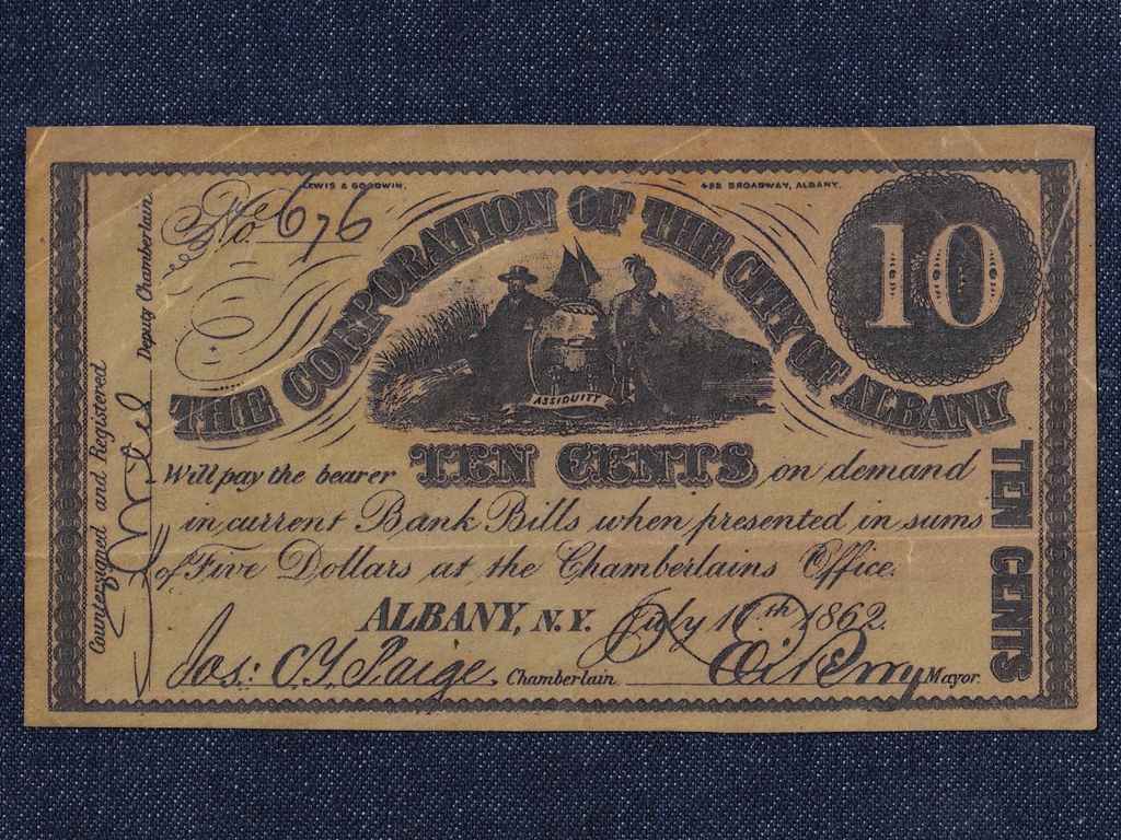 USA Albany város 10 Cent bankjegy