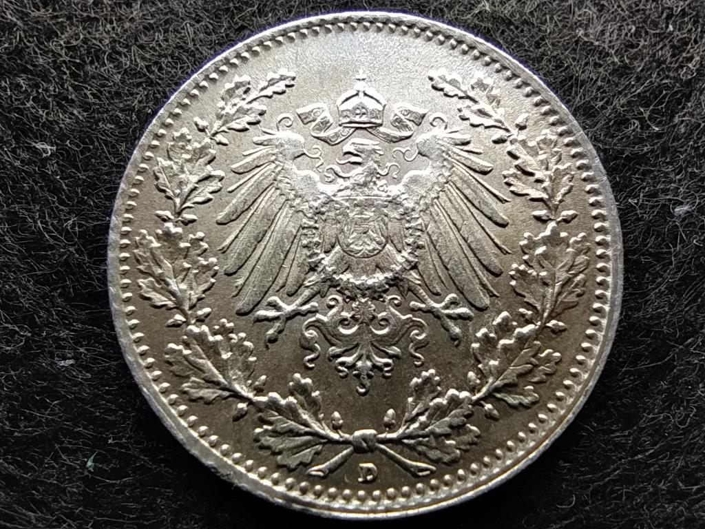 Németország Második Birodalom II. Vilmos (1888-1918) .900 ezüst 1/2 Márka