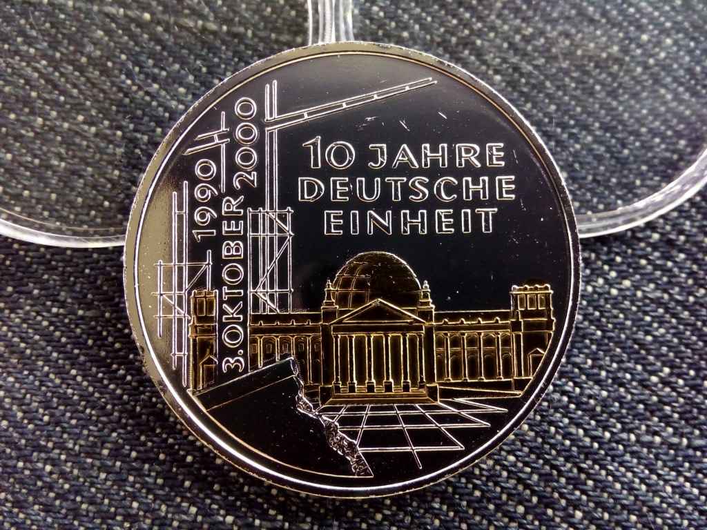 Németország 10 éves a német újraegyesítés .925 ezüst 10 Márka