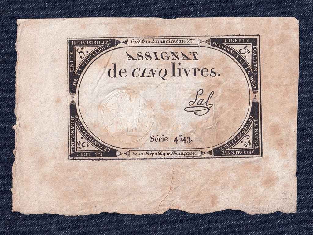 Franciaország 5 Livre bankjegy
