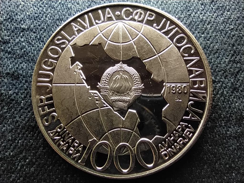 Jugoszlávia Joseph Tito halála .750 ezüst 1000 Dínár