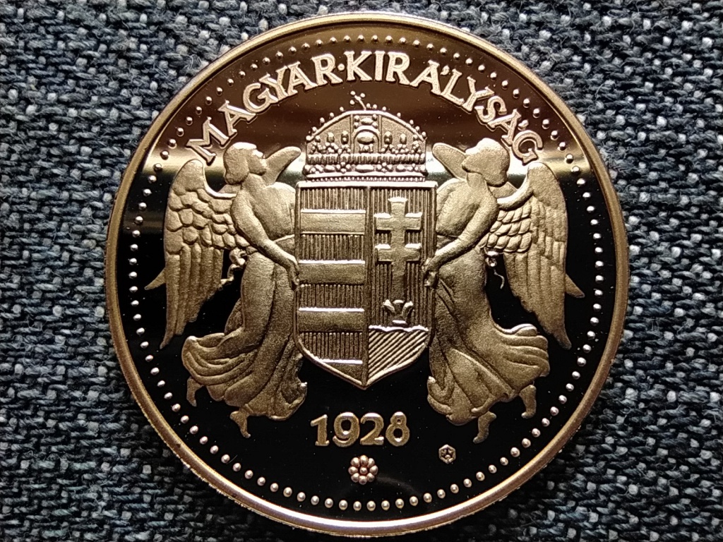 Magyar aranypénzek utánveretben Arany 20 pengő 1928 .999 ezüst aranyozva