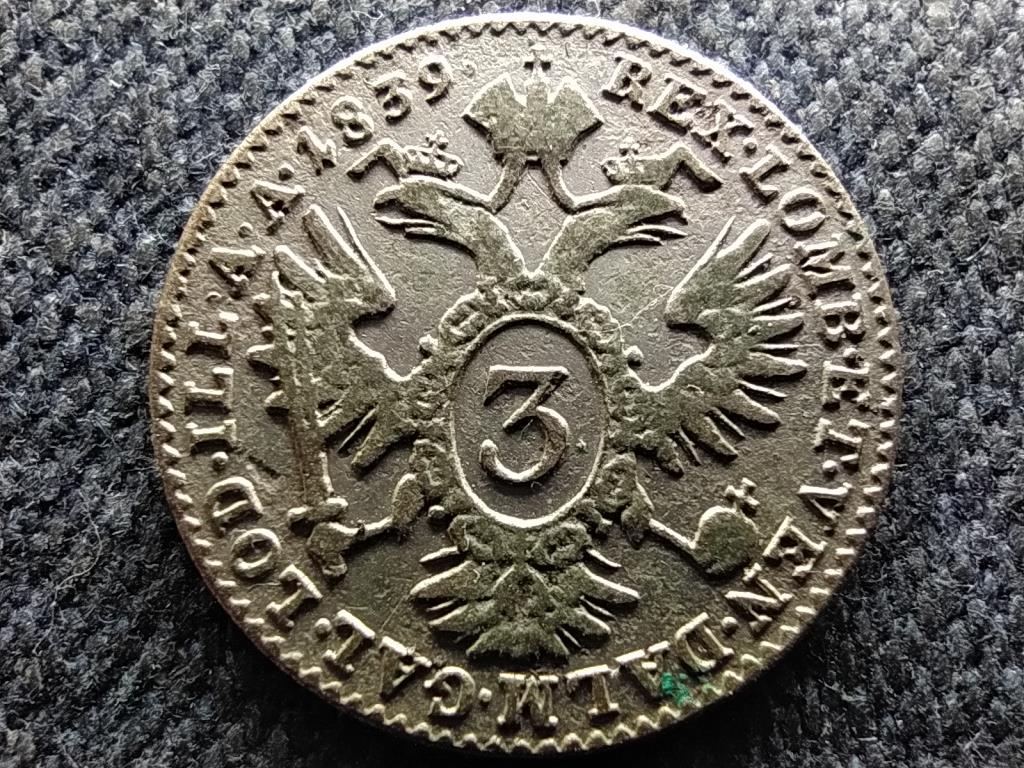 Ausztria V. Ferdinánd (1835-1848) .346 ezüst 3 Krajcár