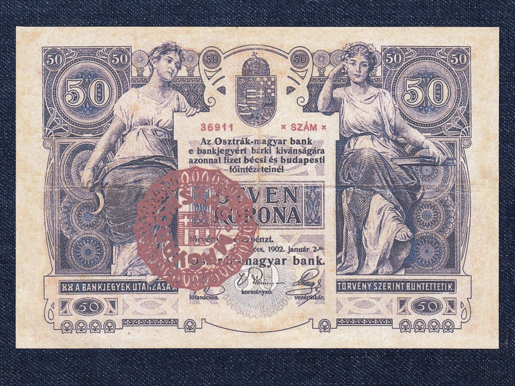 Osztrák-Magyar Korona bankjegyek (1900-1902 sorozat) 50 Korona bankjegy