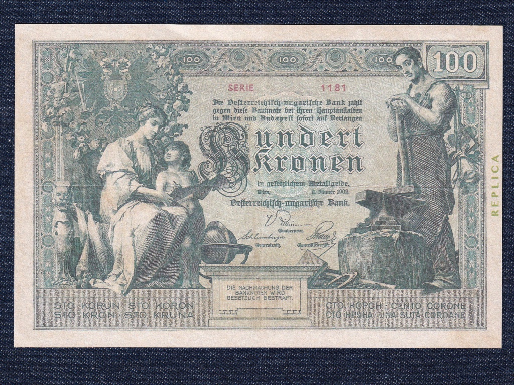 Osztrák-Magyar Korona bankjegyek (1900-1902 sorozat) 100 Korona bankjegy