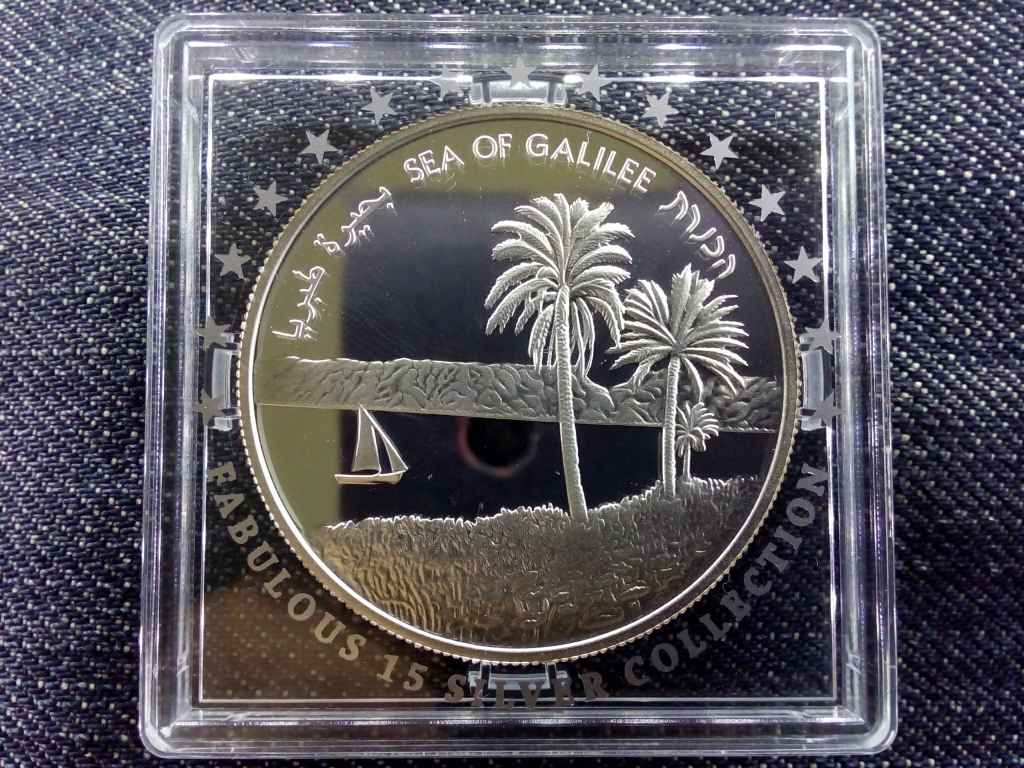 Izrael 64. évforduló: Galileai-tenger .925 ezüst 2 Új Sheqalim