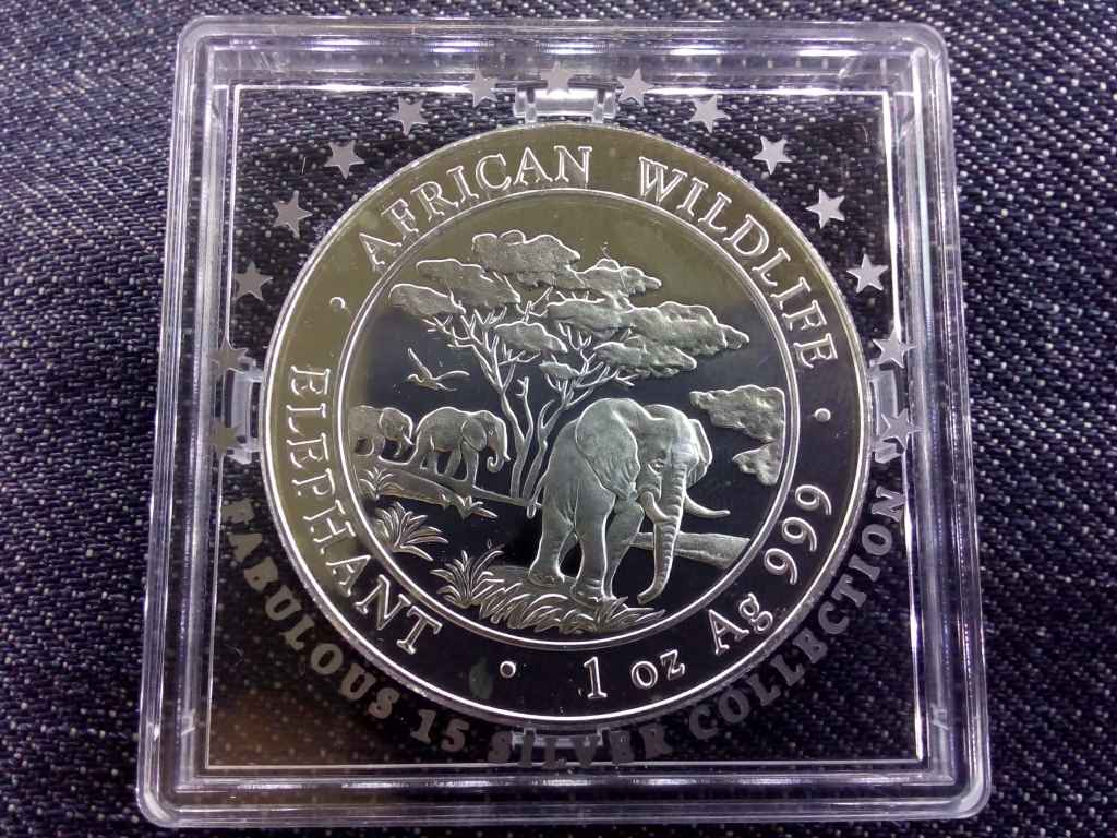 Szomália Afrikai elefánt .999 ezüst 100 Shilling