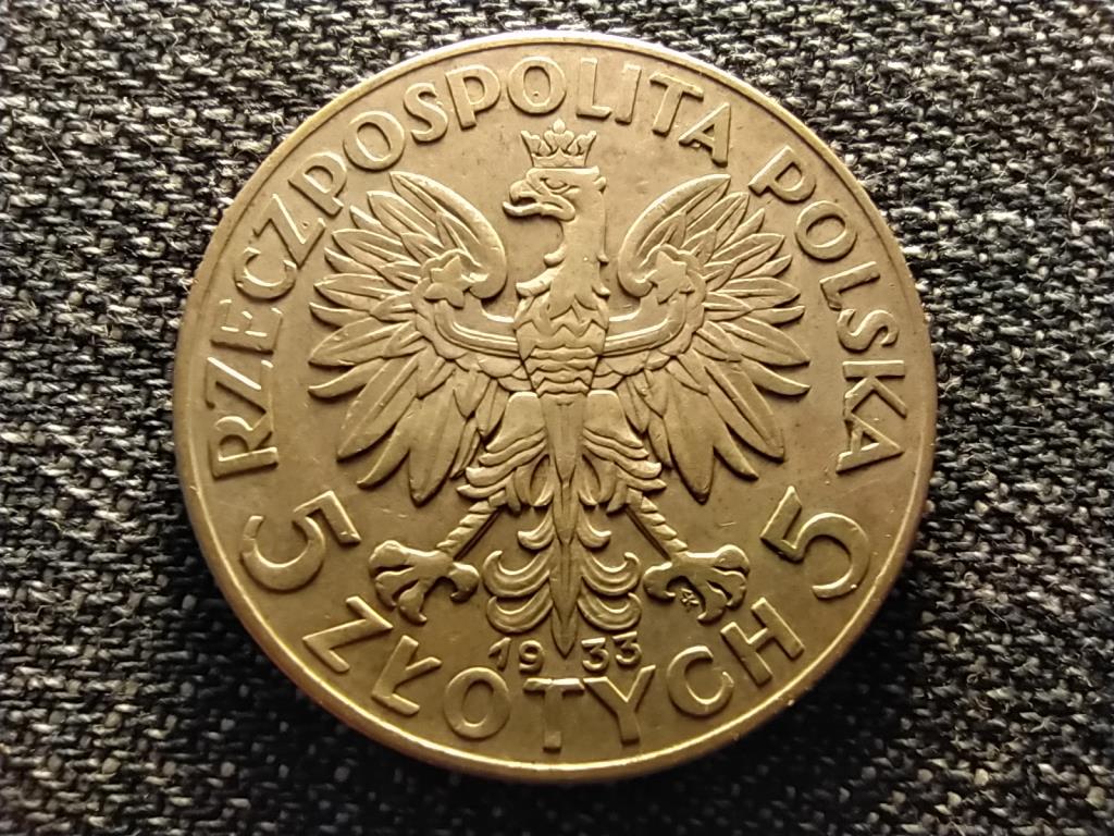 Lengyelország .750 ezüst 5 Zloty
