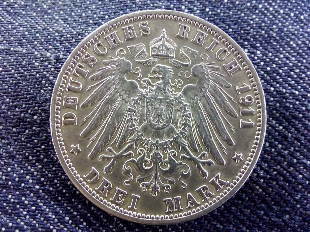 Németország Második Birodalom II. Vilmos (1888-1918) .900 ezüst 3 Márka