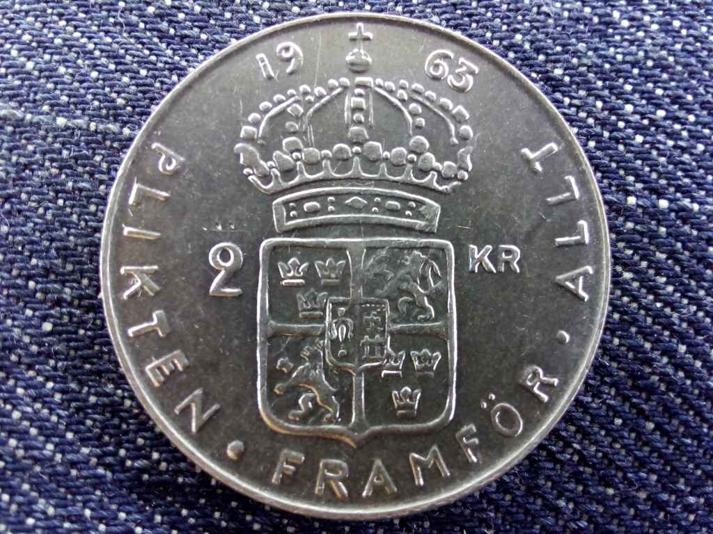 Svédország VI. Gusztáv Adolf (1950-1973) .400 ezüst 2 Korona