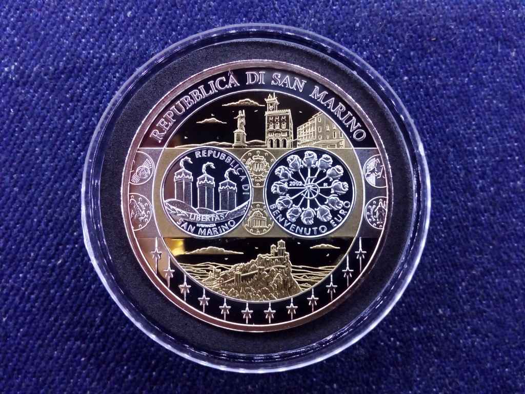 Euróövezet országainak közös valutája San Marino aranyozott emlékérem