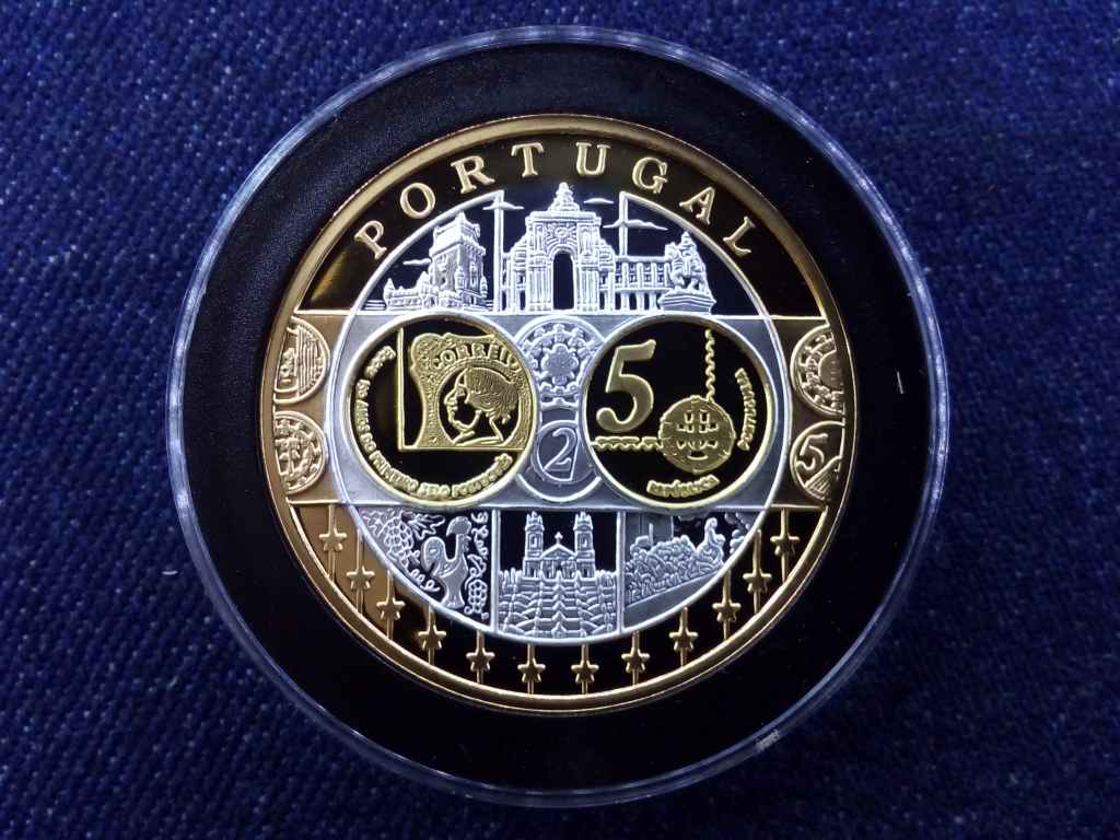 Euróövezet országainak közös valutája Portugália aranyozott emlékérem